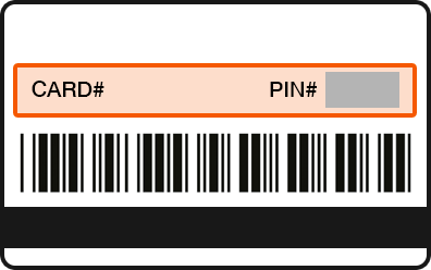 How do I find my gift card number and PIN?